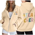 thumbnail image 4 of Teacher Hoodies for Women 2025 Zip Up Hoodie with Pockets Y2K Back To School Outfits Hooded Sweatshirt Women Jacket, 4 of 6