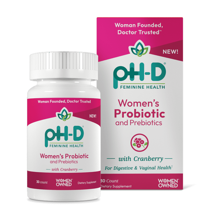 pH-D Feminine Health Women's Health Probiotic with Prebiotic Blend & Cranberry Extract, 30 Count