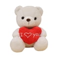 thumbnail image 3 of Animal de peluche de oso de corazón, lindo juguete de peluche suave, regalos del Día de San Valentín para niños, sosteniendo un corazón rojo, , blanco, 3 of 8