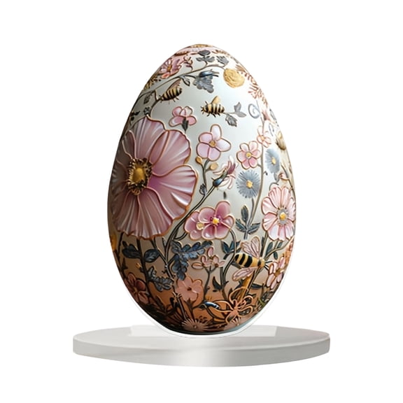 Easter Desktop Decoration, Acrylic Easter Egg Desktop Ornament, Elegant Home Living Room Decoration For Shelf Desk, Easter Indoor Decorations for Home