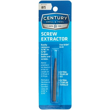 

2PK Century Drill & Tool #1 Straight Flute Screw Extractor