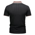 thumbnail image 5 of Antinious Men Solid Knit Zip Collar Pullover Short Sleeve Business Versatile Casual Tops, 5 of 5