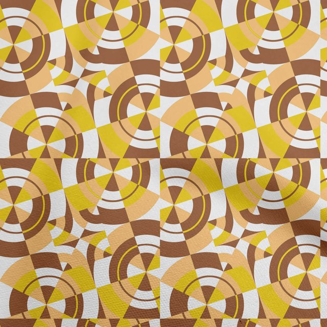 oneOone Cotton Silk Brown Fabric Geometrical Sewing Material Print Fabric By The Yard 42 Inch Wide