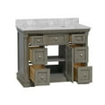 thumbnail image 4 of Sydney 42" Bathroom Vanity with Weathered Gray Cabinet and Carrara Marble Top, 4 of 6