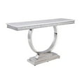 thumbnail image 2 of End Table with Faux Marble Top and Steel Base White and Silver - Saltoro Sherpi, 2 of 5