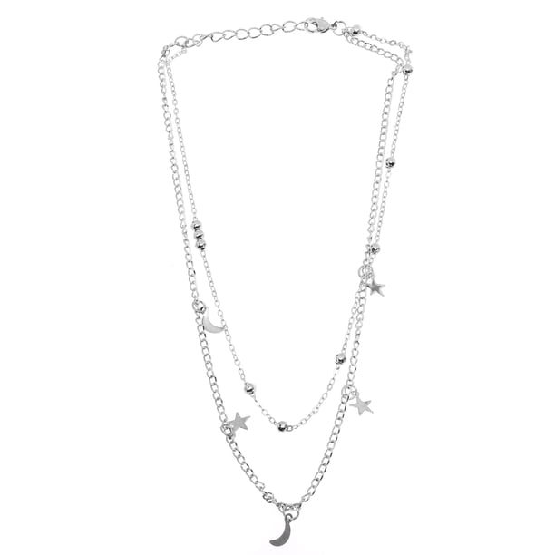 Luna cuelga collar estrella encanto gargantilla clavícula joyería aleación cuello colgante