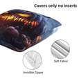 thumbnail image 4 of Halloween Throw Pillow Covers, Halloween Pumpkin Monster B Halloween Decorations Square Pillow Cases with Invisible Zipper for Bed Couch Sofa, Farmhouse Halloween Decor-2 Pack 20x20, 4 of 6