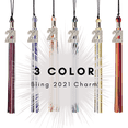 thumbnail image 2 of Class Act Graduation Graduation Tassel - 2021 - Bling Charm - 3 Color, Black / Purple / White, 2 of 9