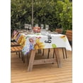 thumbnail image 3 of Outdoor Tablecloth with Umbrella Hole for Patio/Picnic/Party/Camping, Spring Dog Waterproof Table Cloth Rectangle Table Cover Washable, Watercolor Botanical Floral Sunflower (60"x 84"), 3 of 8