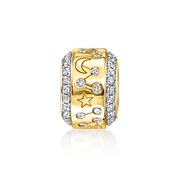 Ross-Simons 0.65 ct. t.w. Lab-Grown Diamond Celestial Bead Charm in 18kt Gold Over Sterling, Women's, Adult