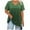 Army Green, variant on Uaswgudfs Women's Plus Size Gradient V Neck T Shirts Summer Half Sleeve Tees Casual Loose Fit Cotton Tops