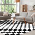 thumbnail image 4 of Junovo Checkered Area Rug for Bedroom Washable Area Rugs Modern Soft Indoor Floor Carpet for Living Room,4'x6',Black/White, 4 of 7