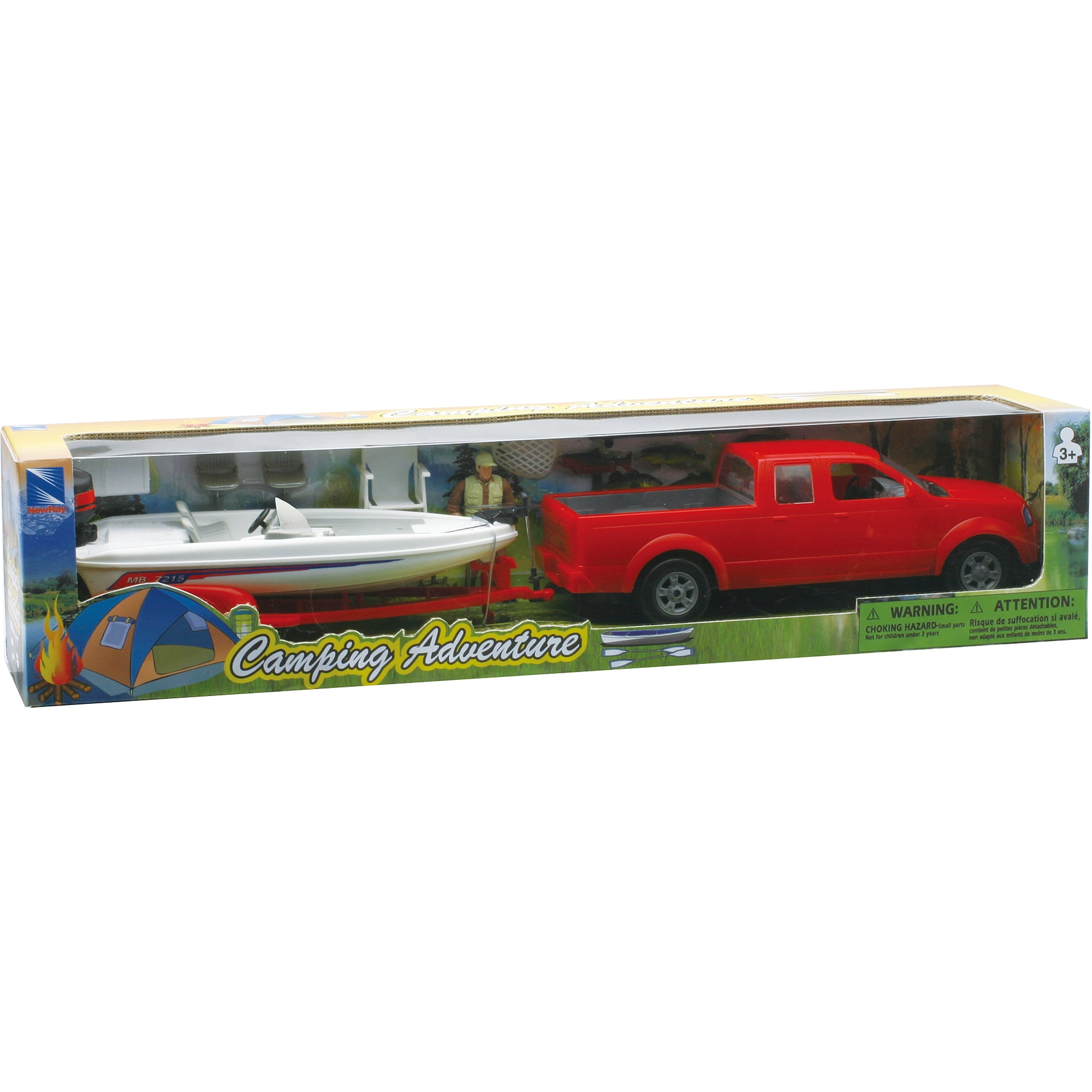 toy truck and boat trailer set