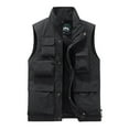 thumbnail image 2 of XFLWAM Men's Cargo Utility Vest Travel Fishing Work Outdoor Safari Vest Jackets with Pockets Casual Quick-drying Loose Hiking Vest Black 4XL, 2 of 3