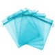 thumbnail image 1 of Bolsas de regalo de organza Boshen, 100 unidades, con cordón transparente de 13 x 18 cm, color verde azulado, 1 of 8