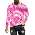 thumbnail image 2 of DDAPJ pyju Novelty Graphic Tees for Men Big and Tall Long Sleeve Tie Dye T-shirt Lightweight Casual Athletic Tee Tops Fashion Streetwear Pink S, 2 of 5