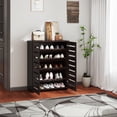 thumbnail image 2 of HOMCOM Shoe Storage Cabinet with Slatted Doors for 15 Pairs of Shoes Brown, 2 of 10