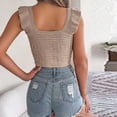 thumbnail image 6 of Fewfanhot Womens Tank Tops Casual Summer Square Neck Tank Tops Sleeveless Ruffle Chiffon Blouses Top Shirts, 6 of 6
