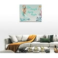 thumbnail image 2 of Mermaid Wall Art Motivational Mermaid Canvas Prints Painting Ocean Theme Little Sea Life Pictures Framed Artwork Home Decor for Bathroom Dining Living Room 16"x12", 2 of 6