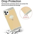 thumbnail image 5 of GoldCherry for iPhone 12/iPhone 12 Pro 6.1" Case,Diamond Mirror Glitter Case with Bling Crystal Rhinestone Ring Holder Finger Grip Stand Kickstand Case for Apple iPhone 12/iPhone 12 Pro(Gold), 5 of 7