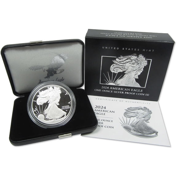 2024 S American Silver Eagle Choice Proof Bullion $1 Coin OGP COA
