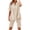 Khaki, variant on Womens Sets 2 Piece Outfits Casual Short Sleeve Button Down Shirt and Shorts Loungewear Summer Clothes