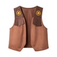 thumbnail image 2 of RTKFRFLM Kids Western Cowboy Vest Fringed Tassel Festive Role Play Waistcoat Brown 4-5 Years, 2 of 3