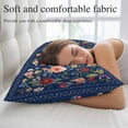 thumbnail image 5 of Navy Blue Flowers Pillow Covers, Linen Long Throw Pillow Case, Spring Vintage Floral Leaves Farmhouse Holiday Pillow Protector Decorative Cushion Cover for Living Room/Bedroom 12" x 20", 5 of 8