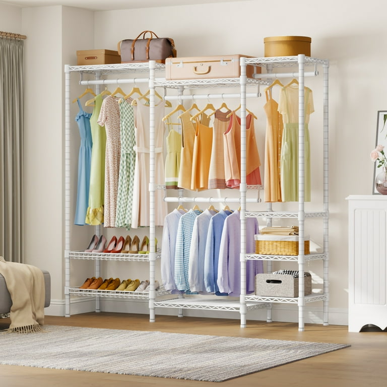 VIPEK V8 Basic Heavy Duty Garment Rack Shoe Rack Freestanding Clothes Rack Wardrobe Closet White Walmart