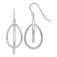 thumbnail image 1 of 14k White Gold Double Teardrop Dangle Wire Earrings Drop, 1 of 7