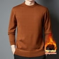 thumbnail image 5 of Men's Autumn And Winter Thickened Velvet Warm Solid Color Round Neck Knitted Sweater, 5 of 8