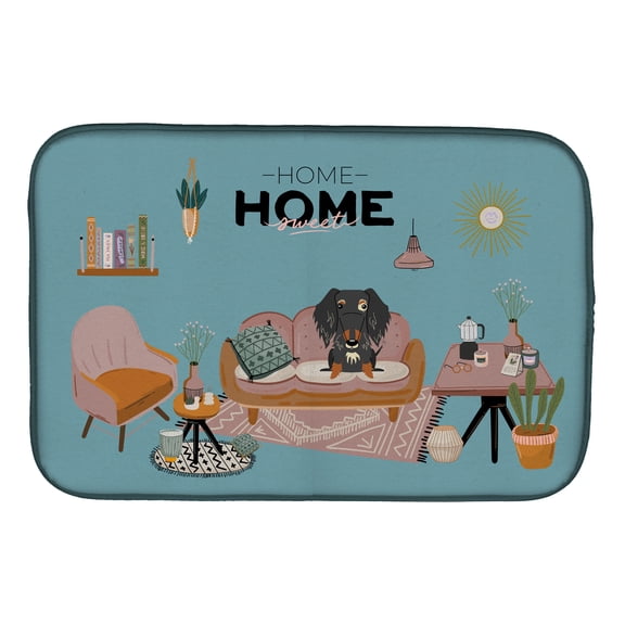 Dapple Wire Haired Dachshund Sweet Home Dish Drying Mat