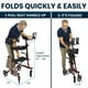 thumbnail image 4 of Andador vertical Vive Mobility con asiento para personas mayores, mujeres - Andador con ruedas, reposabrazos, resistente, plegable, ayuda médica para personas mayores - Ayuda plegable para caminar (ro, 4 of 5
