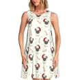 thumbnail image 1 of Xecao Robe de Noël Chien Carlin pour l'Été Robes Décontractées de Plage Sans Manches T-Shirt Robe Évasée avec Poches, 1 of 7