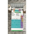 thumbnail image 3 of Ambesonne Periodic Table Quilted Bedspread Set 2 Pcs, Modern Vibrant, Twin Size, Multicolor, 3 of 3