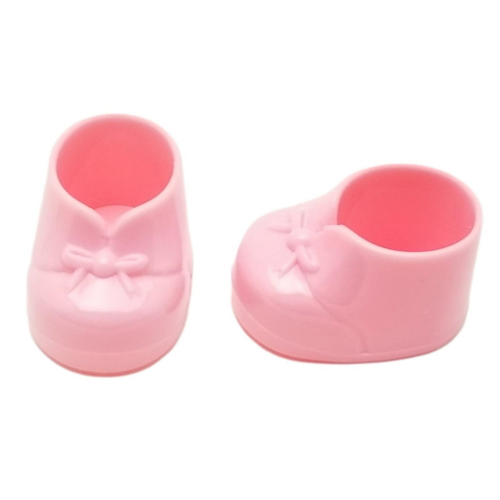 12 Small Plastic Baby Booties Shoes Candy Holders Decoration Favors 1.