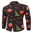 thumbnail image 2 of Men‘s Christmas Dress Shirts Fun Printed Long Sleeve Regular Fit Button Down Shirts Light Blue M, 2 of 7