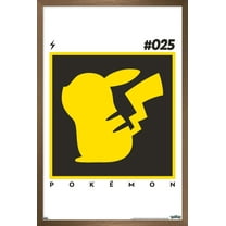Pokemon - Pikachu Simple 25 Wall Poster, 14.725" x 22.375" Framed