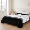thumbnail image 2 of Twin XL Quilt Set 68''x98'', Black White Striped Lightweight Summer Bedspread Coverlet Set with 2 Pillow Shams, Modern Abstract Art Breathable All Season Quilt Bedding for Dorm/Guest Room, 2 of 9