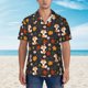 thumbnail image 2 of Balery Autumn Fox Camisas hawaianas de manga corta para hombre, camisas playeras de corte holgado, camisas de vacaciones con botones,X-Large, 2 of 7