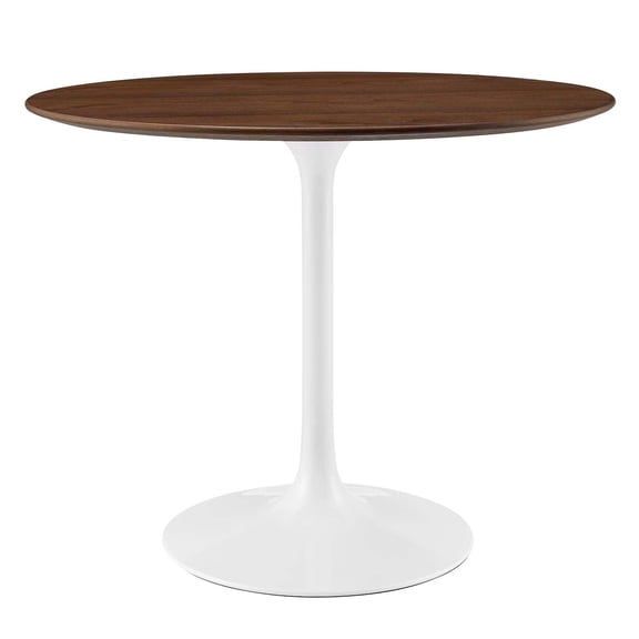 Tulip Table, 36” Round Walnut Top Modern Dining Table