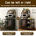 thumbnail image 6 of 7-Tier Mini Fridge Stand with Charging Station, Adjustable Shelves and Hooks, Coffee Bar Cabinet Storage Rack for Kitchen, Dorm Room, Living Room in Brown, 6 of 9
