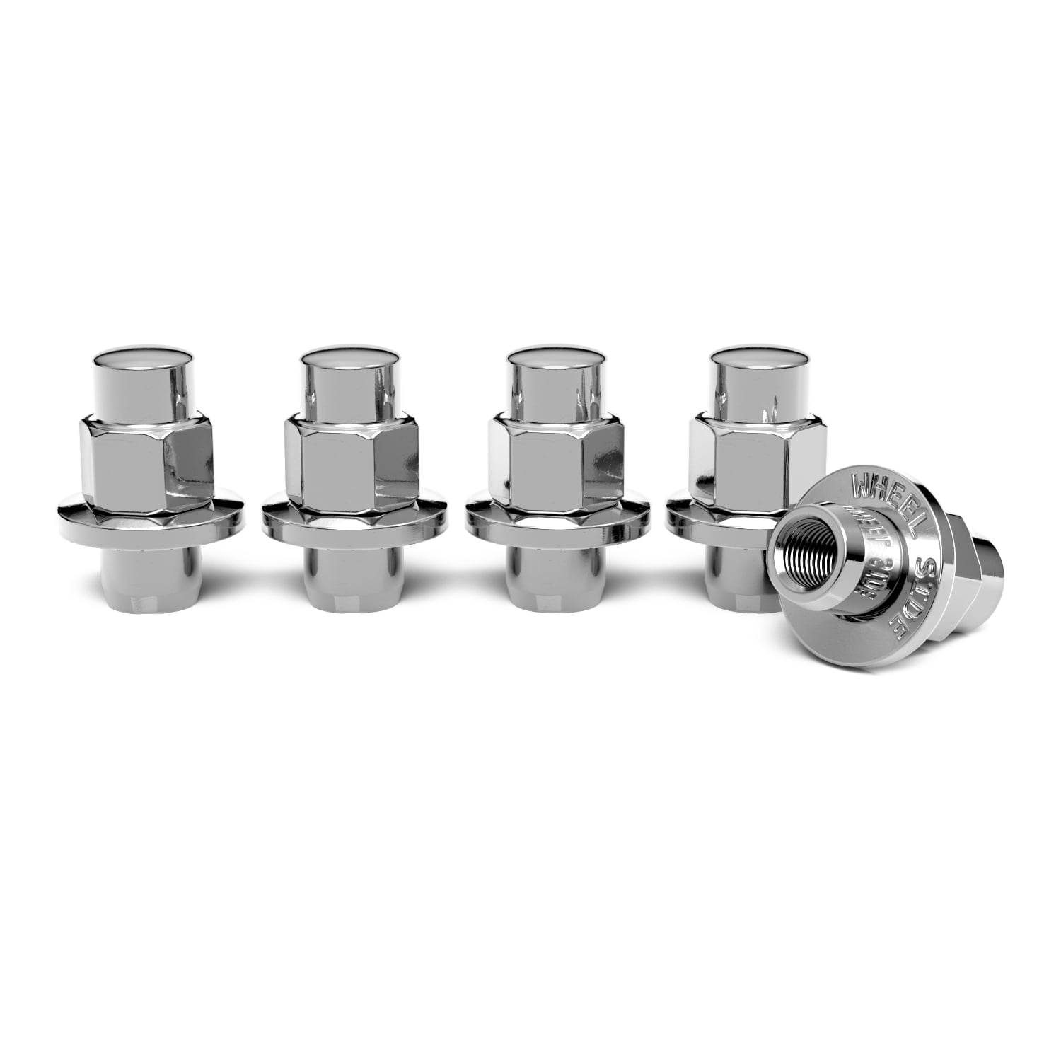 20pcs Chrome Cragar Mag Lug Nuts with Washer, 7/16x20 RH, 0.71in Shank Length, 1.73in Total Length, 21mm or 13/16 Hex - Compatible with Buick Chevy Pontiac (See Listing for Exact Year Model)