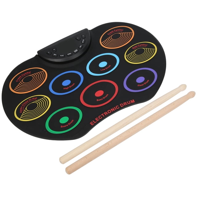 With 3.5mm Audio Input, Color Electronic Drum, Electronic Drum Pad, Compact For Home Children Colorful