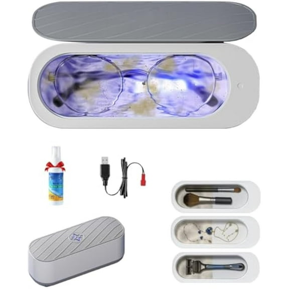 Clearzy Ultrasonic Glasses Cleaner, Professional 45000hz Clean for Eyewear, Streak-Free Cleaning in Seconds, Clearzy Ultrasonic Cleaner Fast Deep Cleaning for Eyewear, Jewelry & Makeup Brushes