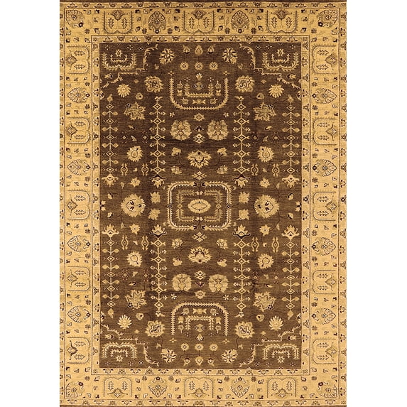 Ahgly Company Indoor Rectangle Oriental Brown Traditional Area Rugs, 7' x 10'