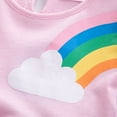 thumbnail image 4 of WIBACKER Toddler Kids Girl's Cotton Cartoon Rainbow Unicorn Dress Short Sleeve Casual Dresses-3T, 4 of 10