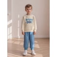 thumbnail image 5 of Miaouyo Toddler Baby Boy Birthday 2 Piece Fall Outfits Long Sleeve Crew Neck Letter Embroidery Tops and Elastic Waist Pants Set, 5 of 9