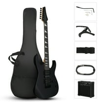Ktaxon 39in Electric Guitar Beginner Kit with 20W Amp HSH Pickups, Bag, Capo, Strap, Cable, Picks, Matte Black