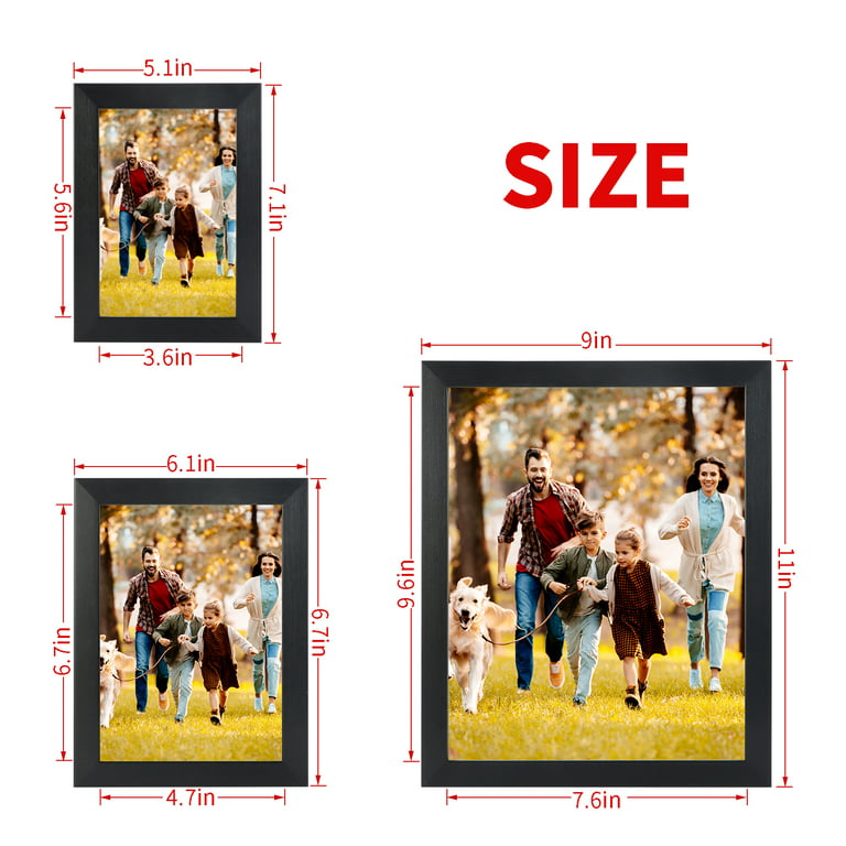 LUCKYLIFE Picture Frame Set 10-Pack, Gallery Wall Frame Collage with 8x10  5x7 4x6 Black Frames